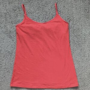 Banana Republic Coral Orange Red Built-in-Bra Tank Top